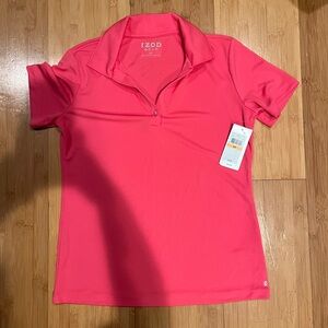 IZOD Women's Bright Pink Short Sleeve Polo